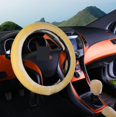 Winter Wool Car Cover Plush Steering Wheel Cover