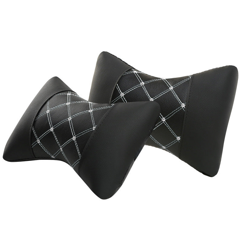 Leather Quilted Car Headrest To Protect Cervical Neck Neck Pillow